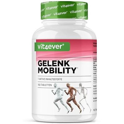 Vit4ever Mobilidade articular – Alta dose com 7 ingredientes: Glucosamina + Condroitina + MSM + Ácido hialurónico + Colagénio + Vitamina C – Sem aditivos indesejados (160 comprimidos) Glucosamina, Condroitina, MSM, Ácido Hialurónico, Colágeno, Piperina Vit4ever Mobilidade articular – Alta dose com 7 ingredientes: Glucosamina + Condroitina + MSM + Ácido hialurónico + Colagénio + Vitamina C – Sem aditivos indesejados (160 comprimidos) Glucosamina, Condroitina, MSM, Ácido Hialurónico, Colágeno, Piperina