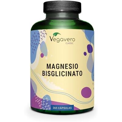 Vegavero Bisglicinato de magnésio 400 mg de magnésio elementar por dose diária, 365 cápsulas, alta absorção, magnésio quelado, sistema nervoso, músculos e energia, sem aditivos e vegano Vegavero Bisglicinato de magnésio 400 mg de magnésio elementar por dose diária, 365 cápsulas, alta absorção, magnésio quelado, sistema nervoso, músculos e energia, sem aditivos e vegano