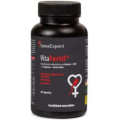 SanaExpert VitaFertil Complemento nutricional para homem, com L-arginina, zinco e vitaminas essenciais, 60 cápsulas, fabricado na Alemanha SanaExpert VitaFertil Complemento nutricional para homem, com L-arginina, zinco e vitaminas essenciais, 60 cápsulas, fabricado na Alemanha