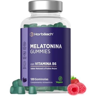 Horbäach Melatonina gonólias, gomas com melatonina e vitamina B6 120 Vegan Gummies Horbaach Horbäach Melatonina gonólias, gomas com melatonina e vitamina B6 120 Vegan Gummies Horbaach