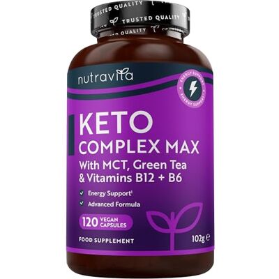 Nutravita Keto Complex Max fornecimento para 2 meses (120 cápsulas) Comprimidos dietéticos Keto para homens e mulheres MCT, chá verde, vitaminas e minerais fabricado pela Píldoras Dietéticas Keto para Hombres y Mujeres MCT, té verde, vitaminas y minera Nutravita Keto Complex Max fornecimento para 2 meses (120 cápsulas) Comprimidos dietéticos Keto para homens e mulheres MCT, chá verde, vitaminas e minerais fabricado pela Píldoras Dietéticas Keto para Hombres y Mujeres MCT, té verde, vitaminas y minera