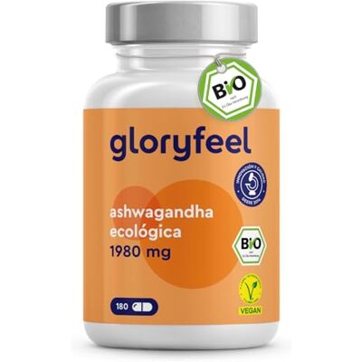 Gloryfeel Ashwagandha Cápsulas ecológicas 1980 mg por dose diária (660 mg por cápsula) Baga de sono autêntica na Índia 180 cápsulas, Withania somnifera vegano, sem aditivos e testada em laboratório Gloryfeel Ashwagandha Cápsulas ecológicas 1980 mg por dose diária (660 mg por cápsula) Baga de sono autêntica na Índia 180 cápsulas, Withania somnifera vegano, sem aditivos e testada em laboratório
