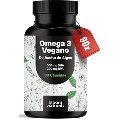 Bloom Naturals Beauty Supplements Ómega 3 Vegan à base de óleo de algas, 90 cápsulas, 2.000 mg por Ração Diária, 600 mg DHA e 300 mg EPA produzido na Alemanha, analisado em laboratório, ômega 3 vegan cápsulas Aceite de algas (600 mg DHA y 300 mg EPA) – Bloom Naturals Beauty Supplements Ómega 3 Vegan à base de óleo de algas, 90 cápsulas, 2.000 mg por Ração Diária, 600 mg DHA e 300 mg EPA produzido na Alemanha, analisado em laboratório, ômega 3 vegan cápsulas Aceite de algas (600 mg DHA y 300 mg EPA) –