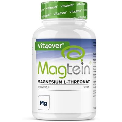 Vit4ever Magnesio L-Treonato Magtein® Premium 120 Cápsulas Alta Dosis 2000 mg de magnésio L-Treonato puro por dia Matéria-prima de marca Vegan Vit4ever Magnesio L-Treonato Magtein® Premium 120 Cápsulas Alta Dosis 2000 mg de magnésio L-Treonato puro por dia Matéria-prima de marca Vegan