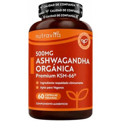 Nutravita Ashwagandha Orgánica 500mg KSM-66® 60 Cápsula Vegana Sem Excipiente 100 % natural Suplemento adaptador Ayurveda Ginseng indiano (Withania Somnifera) Nutravita Ashwagandha Orgánica 500mg KSM-66® 60 Cápsula Vegana Sem Excipiente 100 % natural Suplemento adaptador Ayurveda Ginseng indiano (Withania Somnifera)