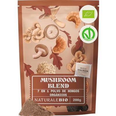 NaturaleBio Mistura de cogumelos em pó de 200 g. Aumenta a energia, melhora a função cognitiva, favorece a saúde intestinal e fortalece o sistema imunitário. Ecológica, vegana, sem glúten e sem OGM. NaturaleBio Mistura de cogumelos em pó de 200 g. Aumenta a energia, melhora a função cognitiva, favorece a saúde intestinal e fortalece o sistema imunitário. Ecológica, vegana, sem glúten e sem OGM.