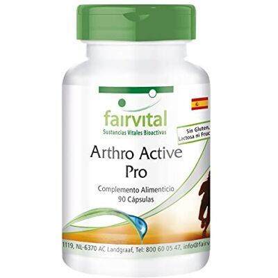 fairvital Gelenk-Aktiv Pro, 90 cápsulas, 1200 mg de glucosamina por dose diária com sulfato de condroitina MSM ácido hialurónico Astaxantina, alta dose fairvital Gelenk-Aktiv Pro, 90 cápsulas, 1200 mg de glucosamina por dose diária com sulfato de condroitina MSM ácido hialurónico Astaxantina, alta dose