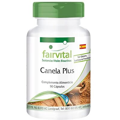 fairvital Canela Plus, Alta Doses, extrato de canela cromado zinco, Veganas, 90 cápsulas fairvital Canela Plus, Alta Doses, extrato de canela cromado zinco, Veganas, 90 cápsulas