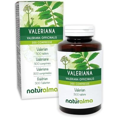Naturalma Valeriana (Valeriana officinalis) raízes 150 g 300 comprimidos complemento alimentar natural e vegano Naturalma Valeriana (Valeriana officinalis) raízes 150 g 300 comprimidos complemento alimentar natural e vegano