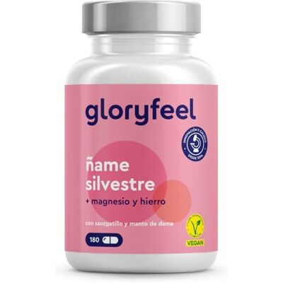 Gloryfeel Raiz Ñame Silvestre 180 cápsulas veganas extrato forte 312 mg, diosgenina de alto conteúdo Wild Yam Magnésio, ferro e salgueiro testado em laboratório, sem aditivos Gloryfeel Raiz Ñame Silvestre 180 cápsulas veganas extrato forte 312 mg, diosgenina de alto conteúdo Wild Yam Magnésio, ferro e salgueiro testado em laboratório, sem aditivos