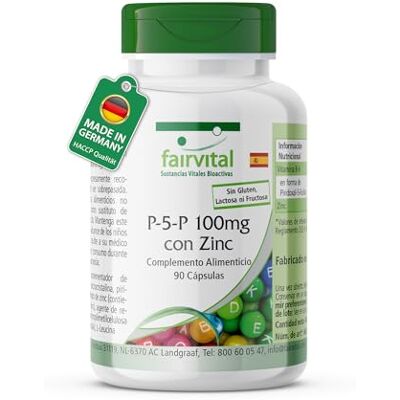 fairvital - P-5-P 100mg zinco - 90 cápsulas - Suplemento fairvital - P-5-P 100mg zinco - 90 cápsulas - Suplemento