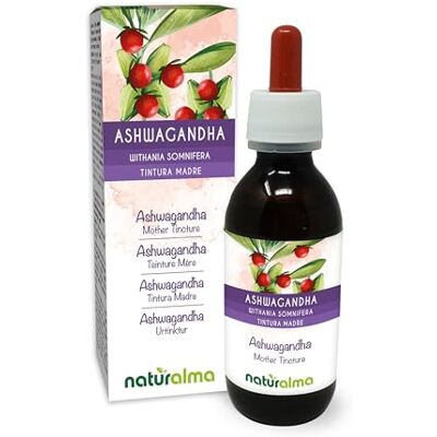 Naturalma Ashwagandha ou Ginseng indiano (Withania somnifera) raízes Tintura Mãe sem álcool Extrato líquido gotas 120 ml Suplemento alimentar Vegano Naturalma Ashwagandha ou Ginseng indiano (Withania somnifera) raízes Tintura Mãe sem álcool Extrato líquido gotas 120 ml Suplemento alimentar Vegano