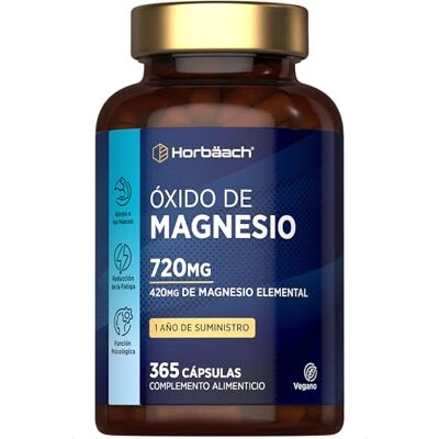 Horbäach Óxido de magnésio 720 mg 365 comprimidos de magnésio veganos Fornecimento de 1 ano alta dosagem Magnesium Oxide Horbaach Horbäach Óxido de magnésio 720 mg 365 comprimidos de magnésio veganos Fornecimento de 1 ano alta dosagem Magnesium Oxide Horbaach