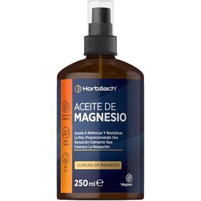 Horbäach Óleo de magnésio em spray tamanho XL 250 ml 100 % puro Para pernas inquietas, dor muscular e sono cloreto de magnésio spray vegan de alta absorção de Horbaach Horbäach Óleo de magnésio em spray tamanho XL 250 ml 100 % puro Para pernas inquietas, dor muscular e sono cloreto de magnésio spray vegan de alta absorção de Horbaach