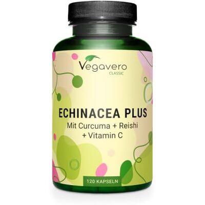 Vegavero Equinácia Complexo Vitamina C + Reishi + Cúrcuma + Zinco Sistema Imunológico Vegano e Sem Aditivos 120 Cápsulas Vegavero Equinácia Complexo Vitamina C + Reishi + Cúrcuma + Zinco Sistema Imunológico Vegano e Sem Aditivos 120 Cápsulas