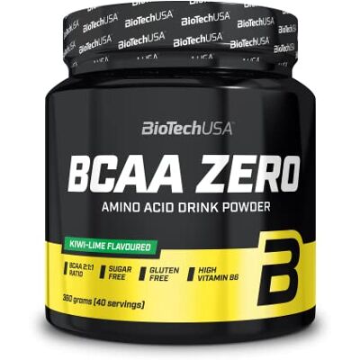BioTechUSA BCAA Zero Aminoácidos BCAA na proporção de 2:1:1 Com L-glutamina Sem açúcar nem glúten, Fórmula de aminoácidos em pó para preparar bebidas, 360 g, Kiwi-Lima BioTechUSA BCAA Zero Aminoácidos BCAA na proporção de 2:1:1 Com L-glutamina Sem açúcar nem glúten, Fórmula de aminoácidos em pó para preparar bebidas, 360 g, Kiwi-Lima