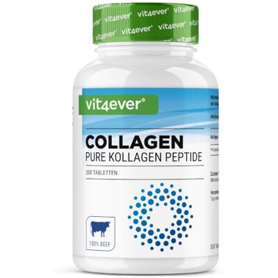 Vit4ever Colágeno comprimidos 500 unidades 3000 mg colagénio hidrolizado Tipo I e III Peptídeos de colagénio hidrolizados de origem bovina, tamanho molecular de 2,0 kDa fornecimento para 83 dias Vit4ever Colágeno comprimidos 500 unidades 3000 mg colagénio hidrolizado Tipo I e III Peptídeos de colagénio hidrolizados de origem bovina, tamanho molecular de 2,0 kDa fornecimento para 83 dias