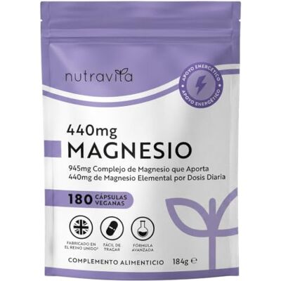 Nutravita 945 mg Complexo de magnésio 180 cápsulas veganas de cirato Alta absorção, suplemento premium de magnésio fornecimento de 90 dias fabricado no Reino Unido Nutravita 945 mg Complexo de magnésio 180 cápsulas veganas de cirato Alta absorção, suplemento premium de magnésio fornecimento de 90 dias fabricado no Reino Unido