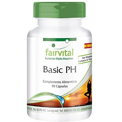 fairvital Basic PH, 90 cápsulas, alta dose, vegano, cápsulas alcalinas com cálcio, magnésio e muito mais fairvital Basic PH, 90 cápsulas, alta dose, vegano, cápsulas alcalinas com cálcio, magnésio e muito mais