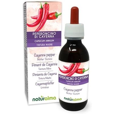 Naturalma Pimenta de caiena (Capsicum annuum) frutos pintura mãe sem álcool natureza extrato líquido gotas 120 ml complemento alimentar vegano Naturalma Pimenta de caiena (Capsicum annuum) frutos pintura mãe sem álcool natureza extrato líquido gotas 120 ml complemento alimentar vegano