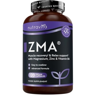 Nutravita ZMA de alta resistência 120 cápsulas veganas Contribui para os níveis de testosterona, a função muscular normal e o metabolismo energético Nutravita ZMA de alta resistência 120 cápsulas veganas Contribui para os níveis de testosterona, a função muscular normal e o metabolismo energético