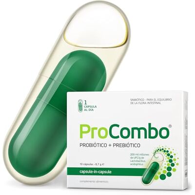 ProCombo Prebiótico e Probiótico para a Saúde Intestinal 200 bilhões de UFC, 10 cápsulas (embalagem de 1 unidade) ProCombo Prebiótico e Probiótico para a Saúde Intestinal 200 bilhões de UFC, 10 cápsulas (embalagem de 1 unidade)