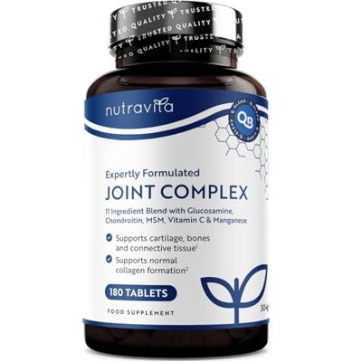 Nutravita complexo articular glucosamina condroitina com vitamina C 180 Comprimidos de glucosamina para 6 meses suplementos artificiais para homens e mulheres Nutravita complexo articular glucosamina condroitina com vitamina C 180 Comprimidos de glucosamina para 6 meses suplementos artificiais para homens e mulheres