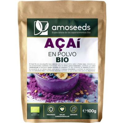 Amoseeds Açaí em pó BIO 100 g polpa de baga liofilizada, sem adição de açúcar 100% natural e cru Vitalidade, imunidade, rico em vitamina D e ácidos graxos insaturados, primeira qualidade Amoseeds Açaí em pó BIO 100 g polpa de baga liofilizada, sem adição de açúcar 100% natural e cru Vitalidade, imunidade, rico em vitamina D e ácidos graxos insaturados, primeira qualidade
