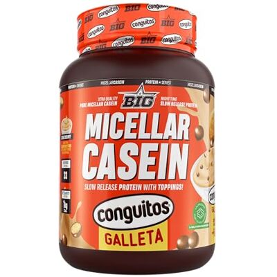 BIG Caseína Micelar Caseína Proteína de Liberação Sustentável para Recuperação e Massa Muscular Baixa em Gorduras e Carboidratos com Textura Cremosa (Com toppings (troços), Conguitos Bolachas) BIG Caseína Micelar Caseína Proteína de Liberação Sustentável para Recuperação e Massa Muscular Baixa em Gorduras e Carboidratos com Textura Cremosa (Com toppings (troços), Conguitos Bolachas)