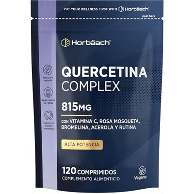Horbäach Quercetina com bromelina vitamina C 815 mg Sophora Japonica Com vitamina C, bromelina, rotina e rosa mosqueta, QuerTIENDAEURASIAComplex, 120 cápsulas veganas, Horbaach Horbäach Quercetina com bromelina vitamina C 815 mg Sophora Japonica Com vitamina C, bromelina, rotina e rosa mosqueta, QuerTIENDAEURASIAComplex, 120 cápsulas veganas, Horbaach