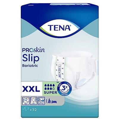 TENA 61490 Stretch Incontinence All In-One Slip, tamanho XXL (pacote de 32) TENA 61490 Stretch Incontinence All In-One Slip, tamanho XXL (pacote de 32)