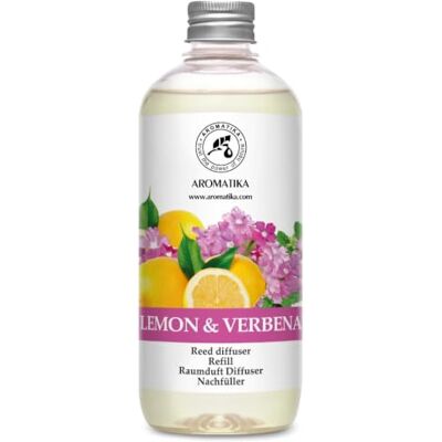 Trust Recarga do difusor de limão e verbena 500 ml, difusor de enchimento, difusor aromático, ambiente aroma cítrico fragrância fresca Reed Diffuser Refill Lemon & Verbena Trust Recarga do difusor de limão e verbena 500 ml, difusor de enchimento, difusor aromático, ambiente aroma cítrico fragrância fresca Reed Diffuser Refill Lemon & Verbena