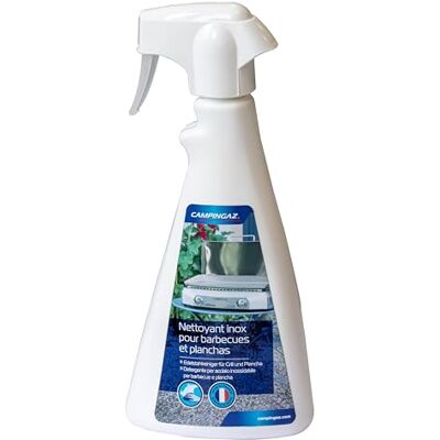 CAMPINGAZ Limpador de aço inoxidável para grelhas e fogões, pulverizador de 500 ml, adequado para qualquer superfície de aço inoxidável, elimina gordura e impressões digitais CAMPINGAZ Limpador de aço inoxidável para grelhas e fogões, pulverizador de 500 ml, adequado para qualquer superfície de aço inoxidável, elimina gordura e impressões digitais