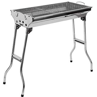 HUOLE Churrasco de Carvão Portátil, Grelha de Aço Inoxidável Dobrável, Churrasqueira Carvão XXL com Frigideira Antiaderente para Jardim, Terraço, Piquenique, Campismo (73 * 33,5 * 70 cm) HUOLE Churrasco de Carvão Portátil, Grelha de Aço Inoxidável Dobrável, Churrasqueira Carvão XXL com Frigideira Antiaderente para Jardim, Terraço, Piquenique, Campismo (73 * 33,5 * 70 cm)