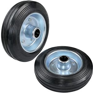 AERZETIX Conjunto de 2 rodas de carrinho de carro Ø 150 mm com rolamento de agulhas capacidade de carga 110 kg cor da roda: preto em borracha aro de aço AERZETIX Conjunto de 2 rodas de carrinho de carro Ø 150 mm com rolamento de agulhas capacidade de carga 110 kg cor da roda: preto em borracha aro de aço