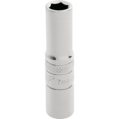 Draper BT-MM/B 1/4" Square Drive chave 6 ponto profundo socket (7 mm), cor azul, 7 mm Draper BT-MM/B 1/4" Square Drive chave 6 ponto profundo socket (7 mm), cor azul, 7 mm
