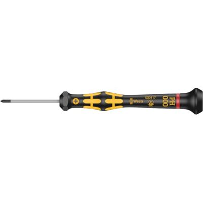Wera 1550 PH ESD Chave de fenda Phillips Kraftform micro, PH 000 x 40 mm Wera 1550 PH ESD Chave de fenda Phillips Kraftform micro, PH 000 x 40 mm