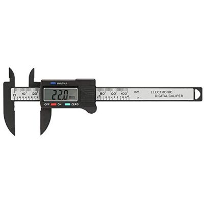 Buachois Calibrador digital, meça 0-4 polegadas / 0-100 mm LCD grande (sem bateria) Ferramenta de medição de calibradores de digital eletrónico de plástico para conversões de polegadas / mm Buachois Calibrador digital, meça 0-4 polegadas / 0-100 mm LCD grande (sem bateria) Ferramenta de medição de calibradores de digital eletrónico de plástico para conversões de polegadas / mm