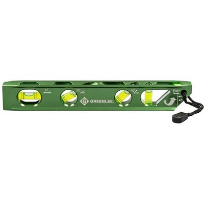 Greenlee Nível magnético tipo torpedo para eletricistas com ajuda para dobrar dutos, cor verde Greenlee Nível magnético tipo torpedo para eletricistas com ajuda para dobrar dutos, cor verde