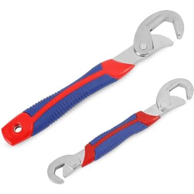 WORKPRO Conjunto de chaves inglesas ajustáveis 2 peças Chaves ajustáveis com bloqueio automático, ferramentas universais para canalização e oficina WORKPRO Conjunto de chaves inglesas ajustáveis 2 peças Chaves ajustáveis com bloqueio automático, ferramentas universais para canalização e oficina