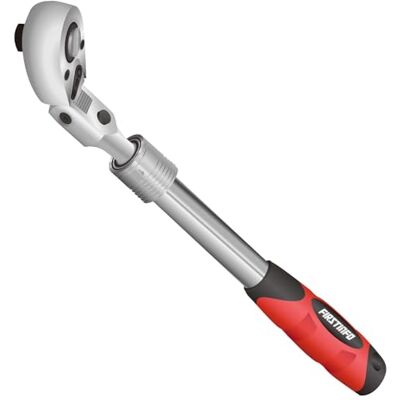FIRSTINFO TOOLS FIT YOUR NEEDS FIRSTINFO Carraca extensível com cabeça flexível de 1/2" 72 dentes, liberação rápida, reversível Cabo ergonómico com aderência suave FIRSTINFO TOOLS FIT YOUR NEEDS FIRSTINFO Carraca extensível com cabeça flexível de 1/2" 72 dentes, liberação rápida, reversível Cabo ergonómico com aderência suave