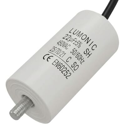 Lumonic Capacitor de partida 22 µF 450 V com cabo I 38 x 75 mm I 22uF I Condensador de motor com caixa de plástico I Capacitor de funcionamento I para bombas, corta-relvas, ferramentas Lumonic Capacitor de partida 22 µF 450 V com cabo I 38 x 75 mm I 22uF I Condensador de motor com caixa de plástico I Capacitor de funcionamento I para bombas, corta-relvas, ferramentas