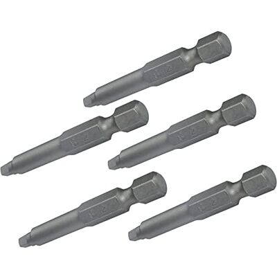 AERZETIX Conjunto de 5 pontas quadradas de 1/4'' (6,3 mm) SQ2 2,8 x 50 mm para parafusos com pegada quadrada DIN 3126, em aço S2 HRC 58-62 C50092 AERZETIX Conjunto de 5 pontas quadradas de 1/4'' (6,3 mm) SQ2 2,8 x 50 mm para parafusos com pegada quadrada DIN 3126, em aço S2 HRC 58-62 C50092