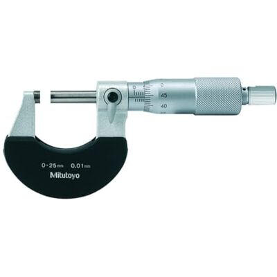 Mitutoyo Micrometro de certificado Din 863/1, faixa de medição 0 a 25 mm, 1 peça, Mitutoyo Micrometro de certificado Din 863/1, faixa de medição 0 a 25 mm, 1 peça,