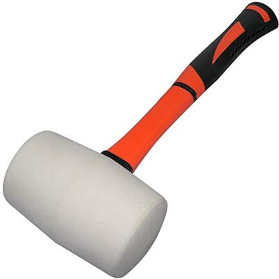 AERZETIX Maça/vaso/martelo cabeça de borracha branca pega laranja TPR 375 mm 900 gr ferramenta para cerâmica/azulejos azulejos/carpinteiro/banista/vidro C46078 AERZETIX Maça/vaso/martelo cabeça de borracha branca pega laranja TPR 375 mm 900 gr ferramenta para cerâmica/azulejos azulejos/carpinteiro/banista/vidro C46078