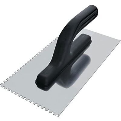 AERZETIX Plana de cola retangular, com dentes 4 x 4 mm, alisadora dentada para azulejos, espátula dentada, 270 x 125 mm, folha em aço AERZETIX Plana de cola retangular, com dentes 4 x 4 mm, alisadora dentada para azulejos, espátula dentada, 270 x 125 mm, folha em aço
