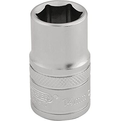 Draper chave quadrada de 6 pontos de 1/2 polegadas, tamanho 14 mm, cor azul Draper chave quadrada de 6 pontos de 1/2 polegadas, tamanho 14 mm, cor azul