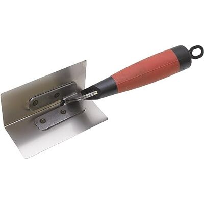 Marshalltown Plano de canto interno de com cabo DuraSoft, de aço inoxidável, para drywall e reboco, tamanho da talo: 108 x 51 mm Marshalltown Plano de canto interno de com cabo DuraSoft, de aço inoxidável, para drywall e reboco, tamanho da talo: 108 x 51 mm