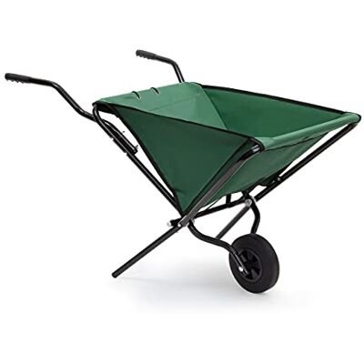 Relaxdays Carrinho dobrável, 66 x 64 x 112 cm, carrinho de mão, jardim e obras, poliéster, aprox. 56 L, até 30 kg, verde Relaxdays Carrinho dobrável, 66 x 64 x 112 cm, carrinho de mão, jardim e obras, poliéster, aprox. 56 L, até 30 kg, verde