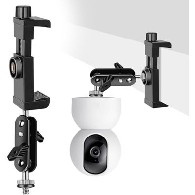 lemgyiamz Suporte câmara de vigilância, braçadeira de câmara suporte de montagem cabeça esférica 360° suporte câmara pinça com adaptador de rosca de 1/4", ajustável suporte de mastro Clamp para câmara de vigilância lemgyiamz Suporte câmara de vigilância, braçadeira de câmara suporte de montagem cabeça esférica 360° suporte câmara pinça com adaptador de rosca de 1/4", ajustável suporte de mastro Clamp para câmara de vigilância
